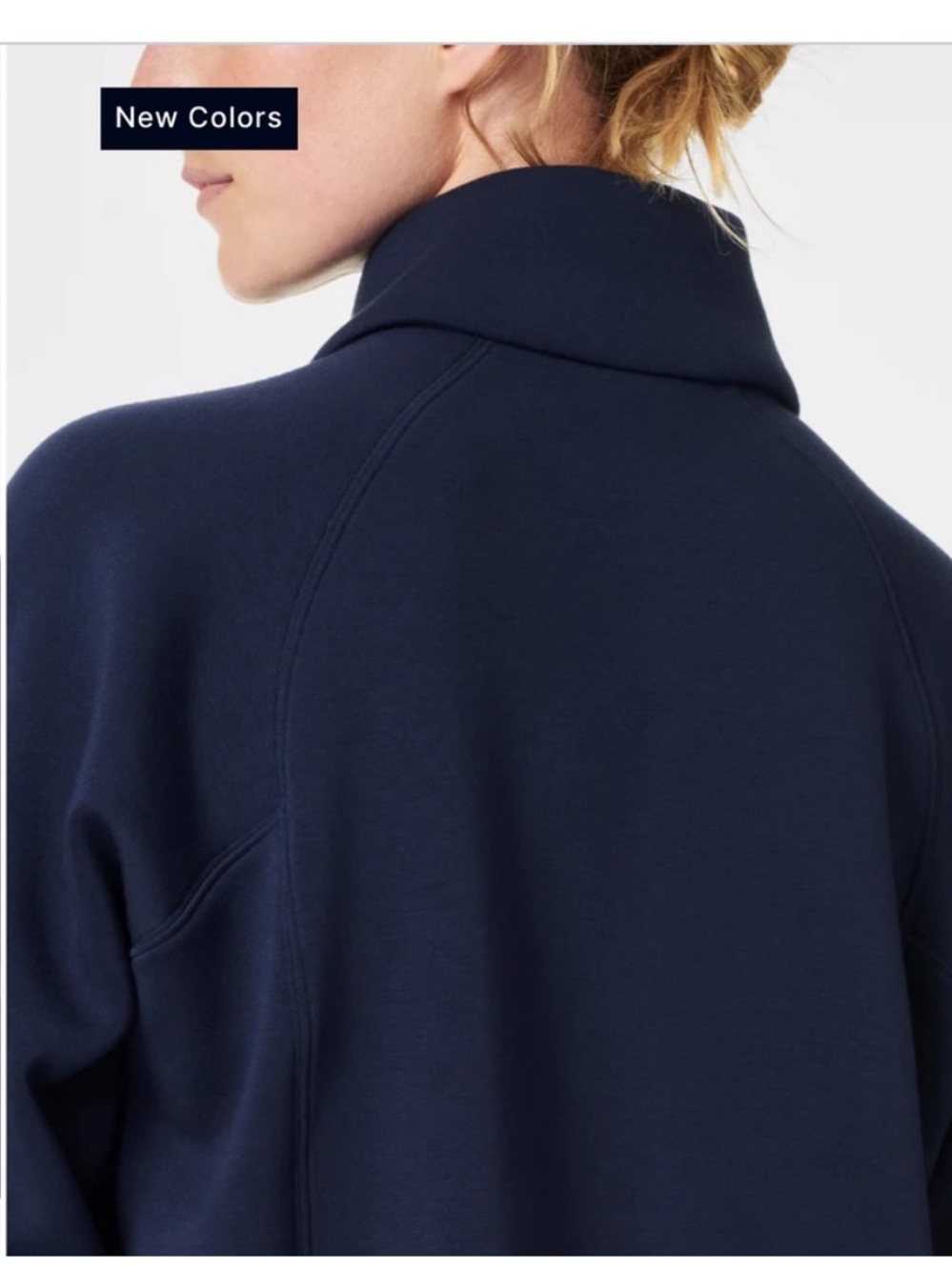 SPANX AirEssentials Half Zip Long Sleeve Pullover Air Essentials Timeless Navy - Picture 4 of 14
